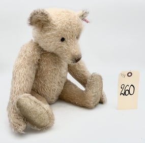 VINTAGE JOINTED STEIFF TEDDY BEAR, ORIGINAL EAR TAG.