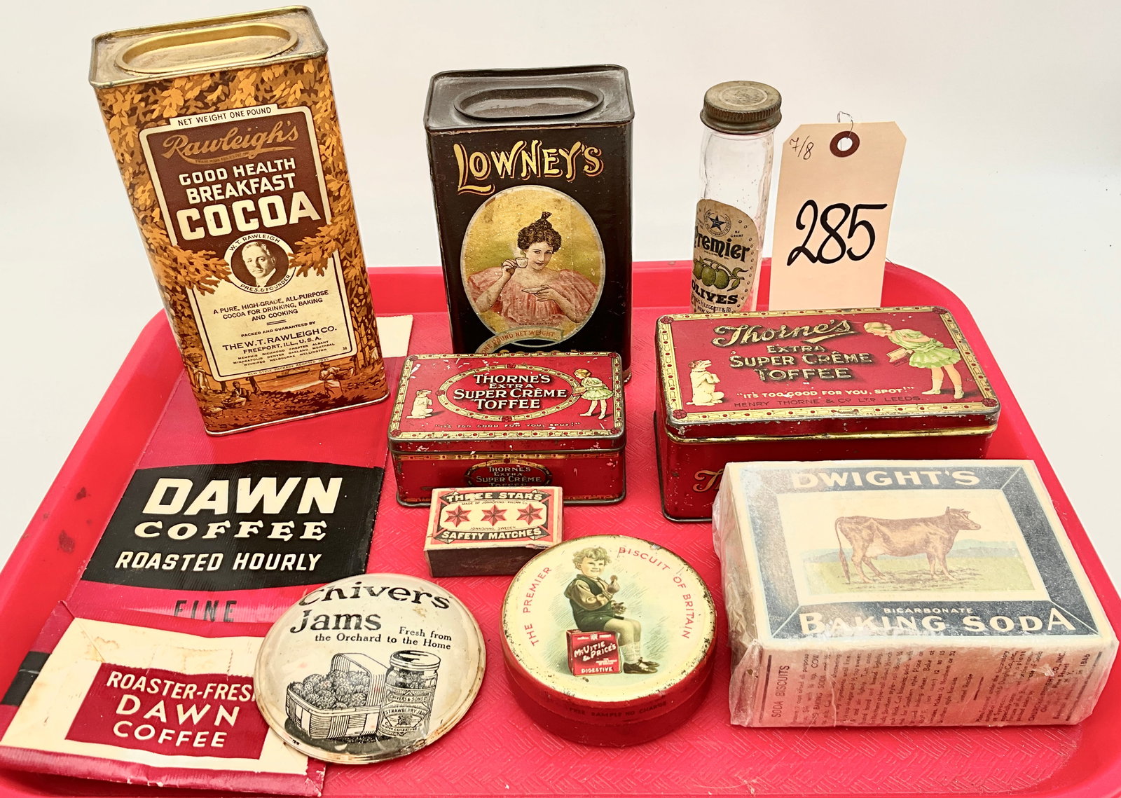 VINTAGE COFFEE, COCOA, TOFFEE, AND MORE TINS/BOXES.: VINTAGE COFFEE, COCOA, TOFFEE, AND MORE TINS/BOXES.
