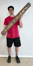 SIGNED 43" CIGAR STORE "FINE CIGARS" PAPER MACHE DISPLAY.