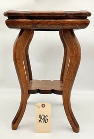 VINTAGE OAK PLANT STAND.