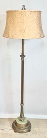 DECO JADEITE BASE FLOOR LAMP WITH SHADE.