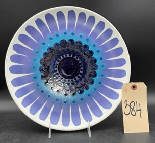 SIGNED ARABIA FINLAND DECORATED PORCELAIN CHARGER.