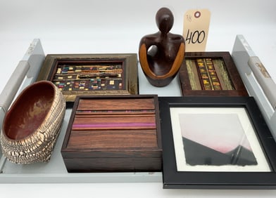 ASSORTED MODERN MIXED MEDIA ART, SCULPTURE, AND MORE.