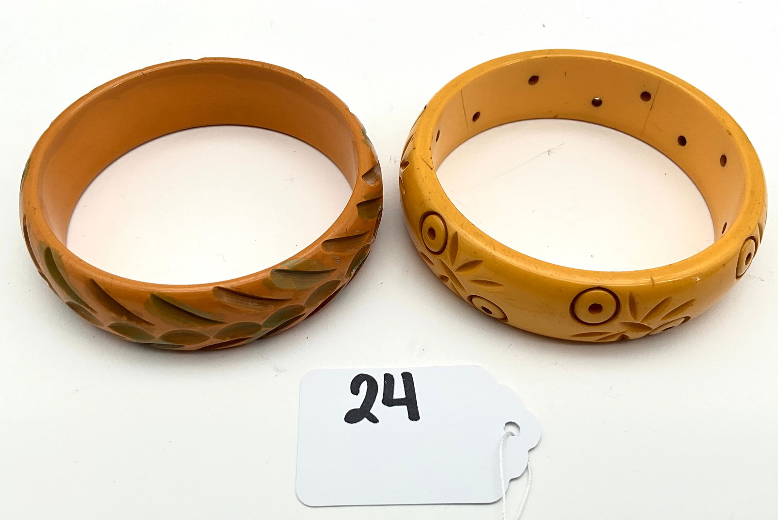 Vintage Carved Bakelite Bangle Bracelets (1 of 4)