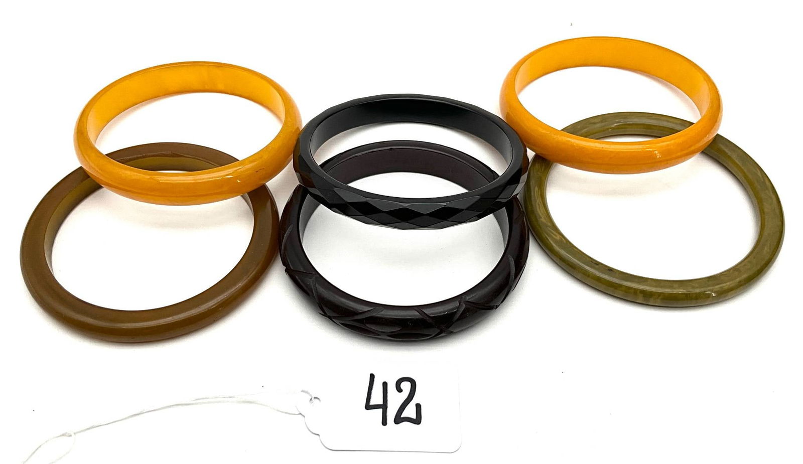 Six Bakelite Bangles in Assorted Colors (1 of 3)