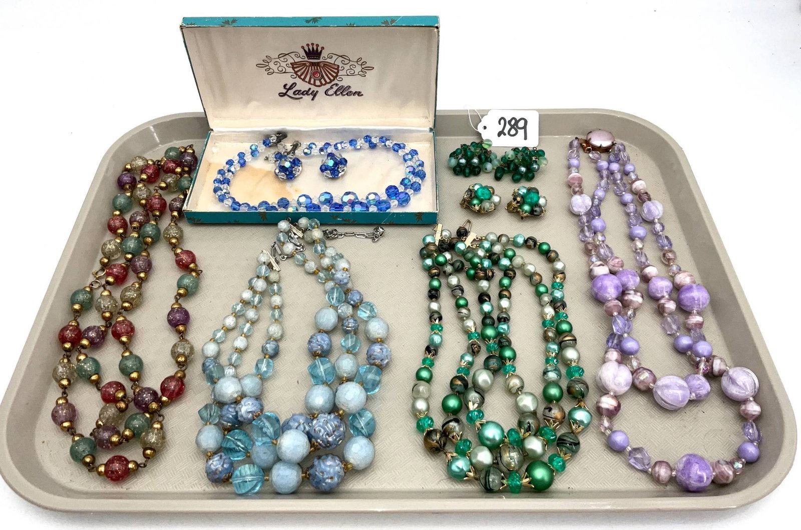 Beaded and Rhinestone Jewelry: Necklaces, Earrings, and Bracelet (1 of 4)
