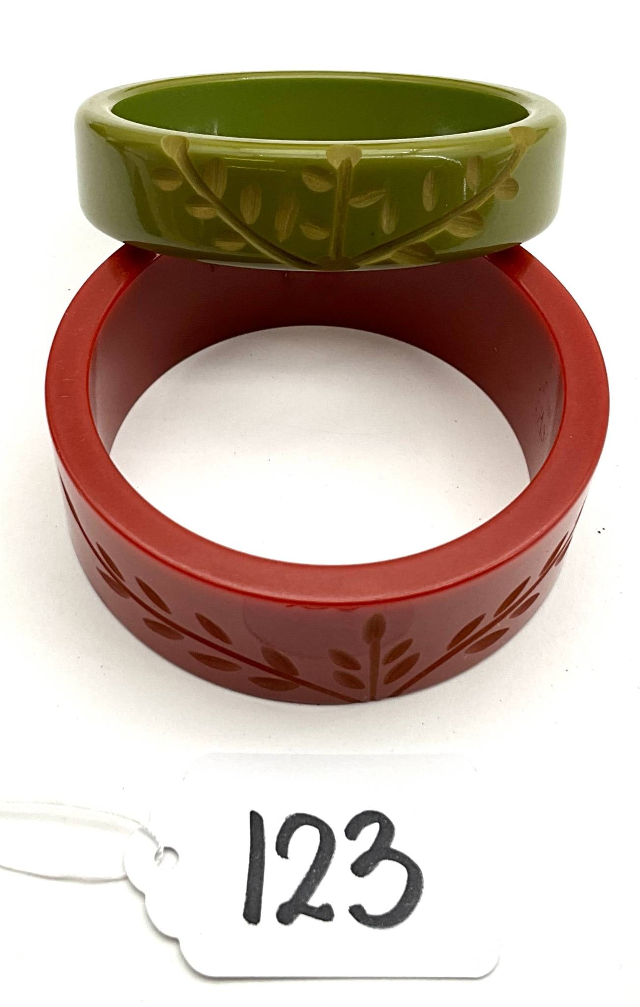 Carved Bakelite Bracelets Measuring 2.5 Inches Diameter (1 of 3)