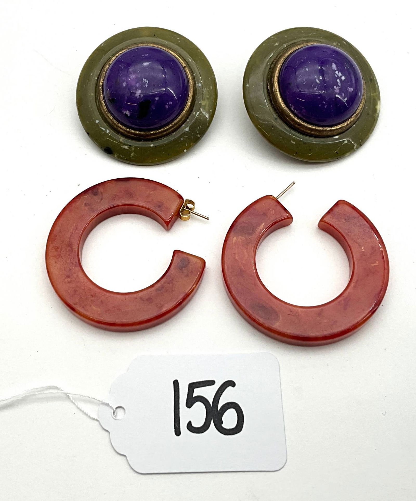 Bakelite Clip-On and Hoop Earrings (1 of 3)
