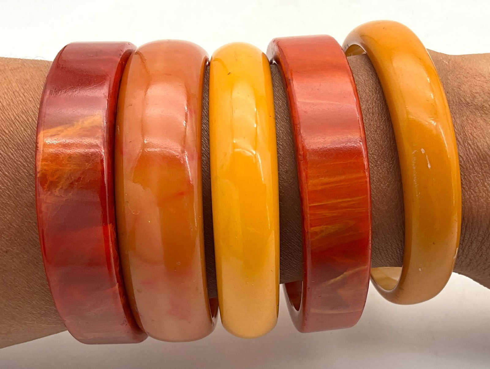 Five Vintage Bakelite Bangles in Varied Colors (1 of 2)