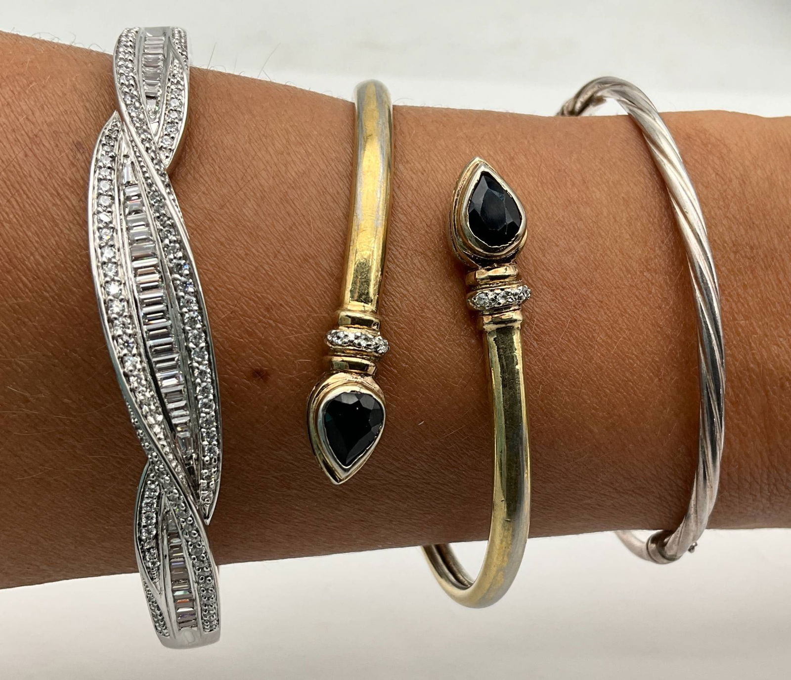 Three Bracelets in Sterling Silver and Gold-Toned Design (1 of 2)