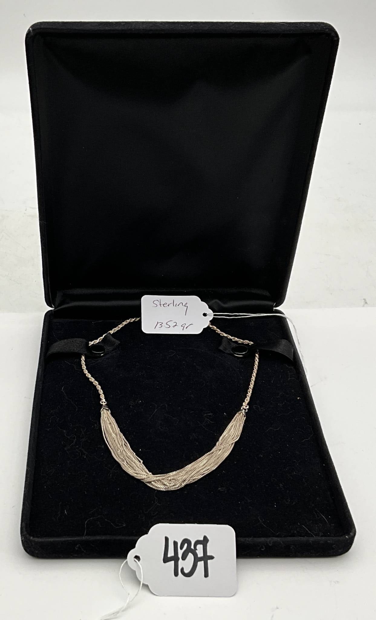 Sterling Silver Necklace, Total Weight 13.52 Grams, 16 Inches Long, Includes Box Display (1 of 3)
