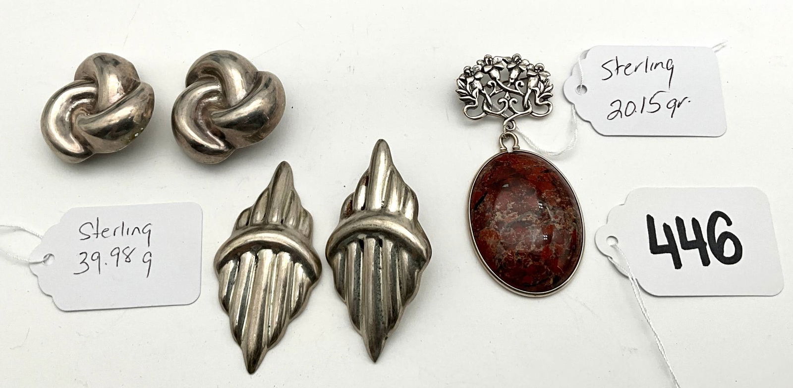 Sterling Silver Jewelry Lot with Earrings and Pendant (1 of 4)