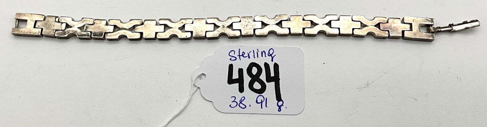 Sterling Silver Mexican Link Bracelet, 7 Inches, 38.91 Grams (1 of 2)