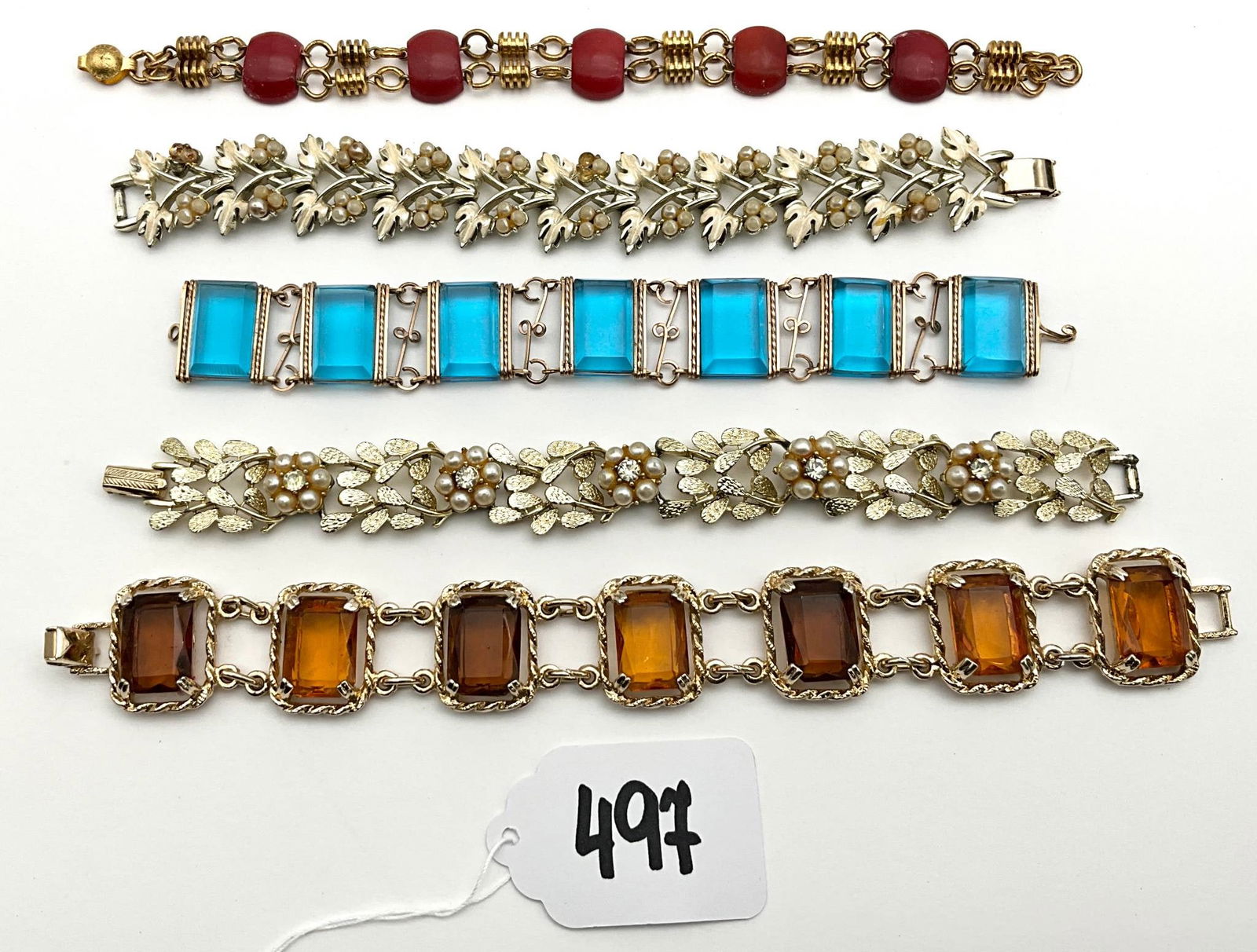 Five Coro, Sarah Coventry, and Other Costume Bracelets (1 of 4)