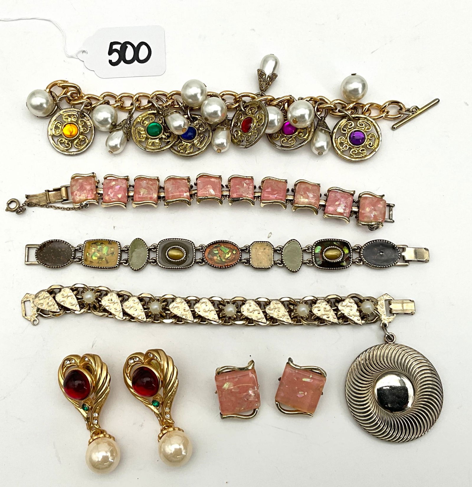 Coro and Others Gold-Tone Costume Jewelry Lot with Bracelets and Earrings (1 of 6)