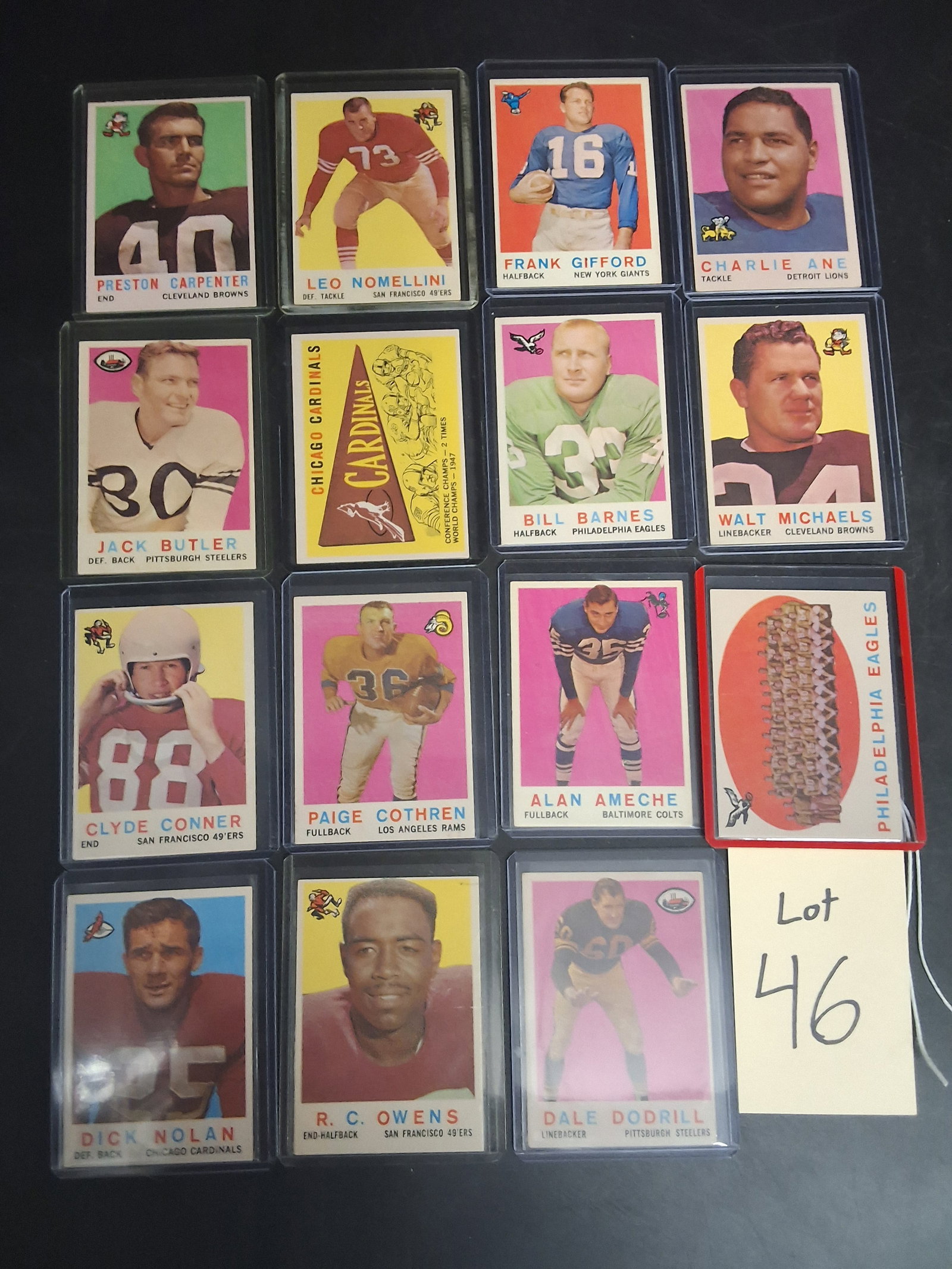 1959 Topps Lot of 15 Cards: 1959 Topps Lot of 15 Cards Condition All property is sold in "as is" condition and all sales are final. Teel Auctions and its consignor make no representations or warranties, express or implied, with 