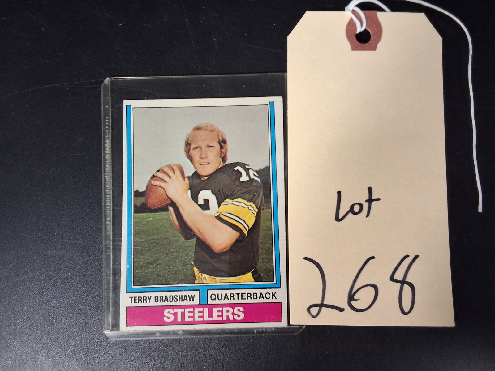 1974 Topps Terry Bradshaw: 1974 Topps Terry Bradshaw Condition All property is sold in "as is" condition and all sales are final. Teel Auctions and its consignor make no representations or warranties, express or implied, with r