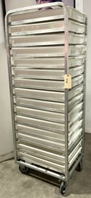 Commercial Aluminum Bakery Pan Rack with Plastic Lidded Trays