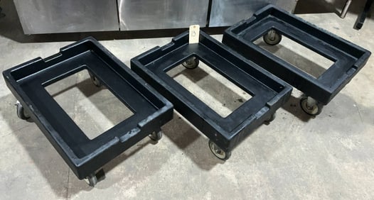 3-Piece Plastic Bin Dollies for Bakers Bins, 20 x 28 x 11 Inches