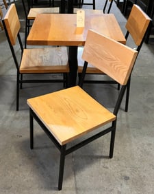 4-Piece Table and 3 Chairs Set with Floor-Mountable Base