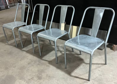 4 Modern Metal Side Chairs