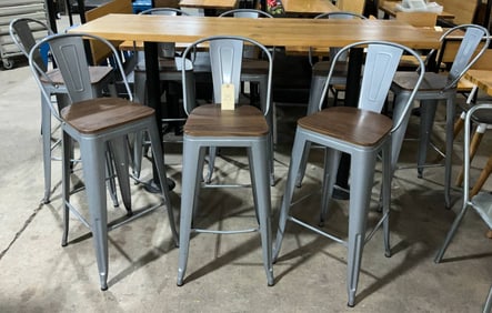 9-Piece Bar-Height Table Set with Stools, 72 x 27 x 41 Inches