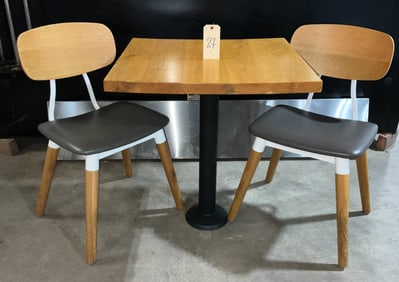 3-Piece Table and Modern Side Chairs with Floor-Mountable Base