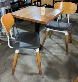 3-Piece Table and Modern Side Chairs with Floor-Mounted Base