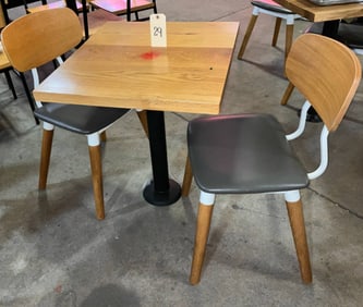 3-Piece Table and Modern Side Chairs with Floor-Mountable Base