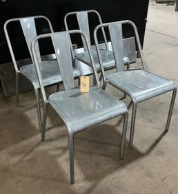 Three Modern Metal Side Chairs