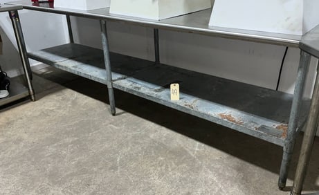 Commercial Stainless Steel Prep Table, 10 Ft Long