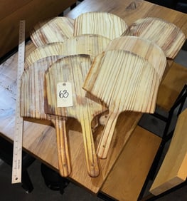 9 Handcrafted Wooden Pizza Boards with Handles