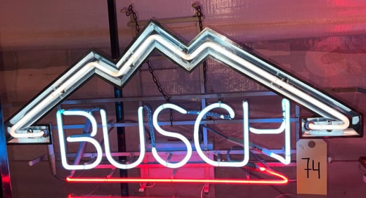 Vintage Busch Neon Beer Sign, 33 x 17 Inches