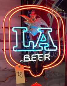 Vintage Anheuser Busch LA Beer Neon Sign, 20 x 24 Inches
