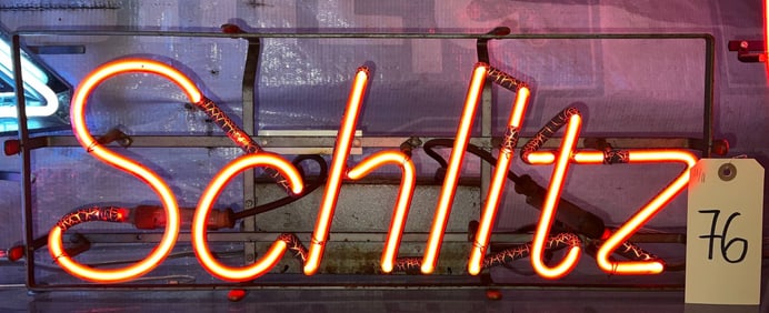 Vintage Schlitz Neon Beer Sign, 23 x 9 Inches Tall