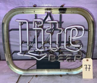 Miller Lite Neon Beer Sign Measuring 21 x 17 Inches