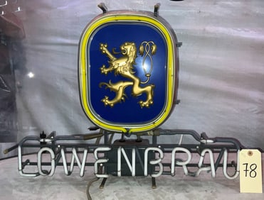 Lowenbrau Neon Beer Sign Measuring 28 x 20 Inches