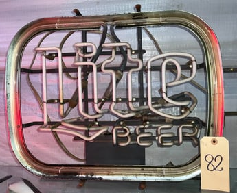 Vintage Miller Lite Neon Beer Sign, 21 x 17 Inches