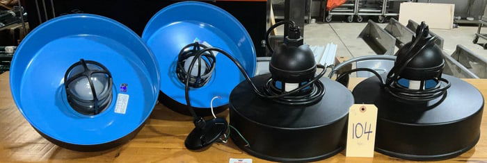 4 Modern Hard-Wired Hanging Lights, 12-Inch Diameter