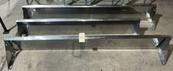 3-Piece Stainless Steel Commercial Wall Mounted Shelves, 60-72 Inches Long