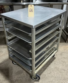 Stainless Steel Rolling Bakers Cart with Trays, 20 x 26 x 33 Inches Tall