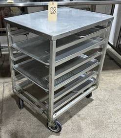 Stainless Steel Rolling Bakers Cart With Trays, 20 x 26 x 33 Inches Tall