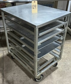 Stainless Steel Rolling Bakers Cart With Trays