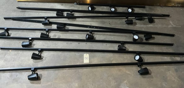9 Sections of Track Lighting With Adjustable Heads, Various Lengths