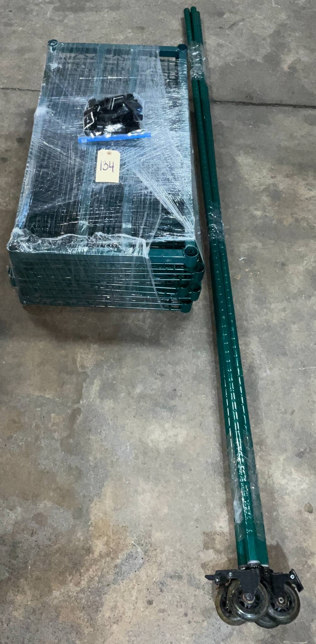 Green Metal Wire Shelf with 5 Shelves, 35.5 x 17.5 x 89 Inches Tall (1 of 2)