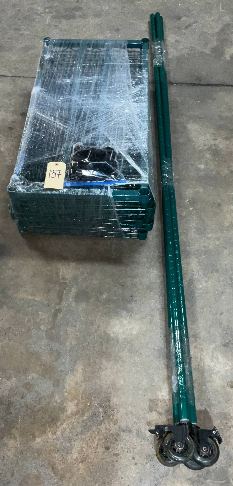 Green Metal Wire Storage Shelf, 5-Tier, 35.5 x 17.5 x 89 Inches (1 of 2)