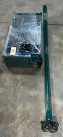 Green Metal Wire Shelf with Five Adjustable Shelves, 89 Inches Tall