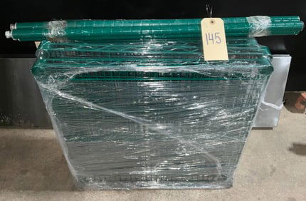 Green Metal Wire Shelf Unit, 24 x 18 x 30 Inches