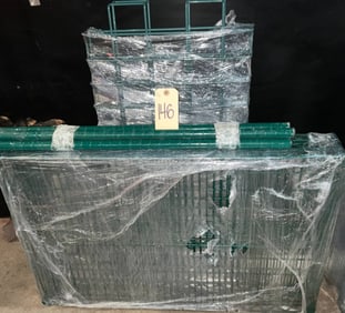 Green Metal Wire Shelving Parts, 36 x 24 x 31 Inches AS-IS