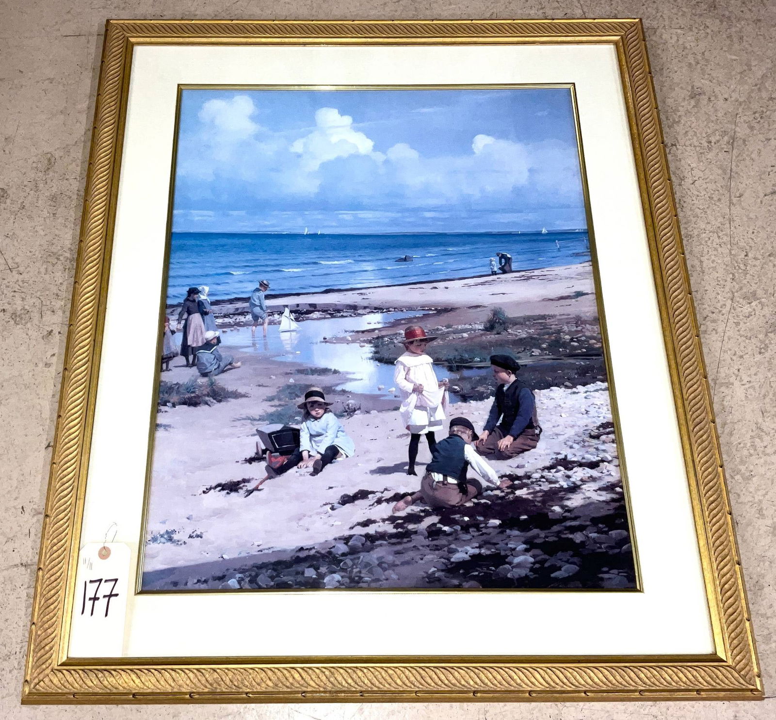Beach Scene Print in Gilt Frame, 30 x 36 Inches (1 of 1)